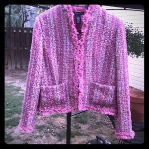 Apostrophe’ wool pink and orange blazer